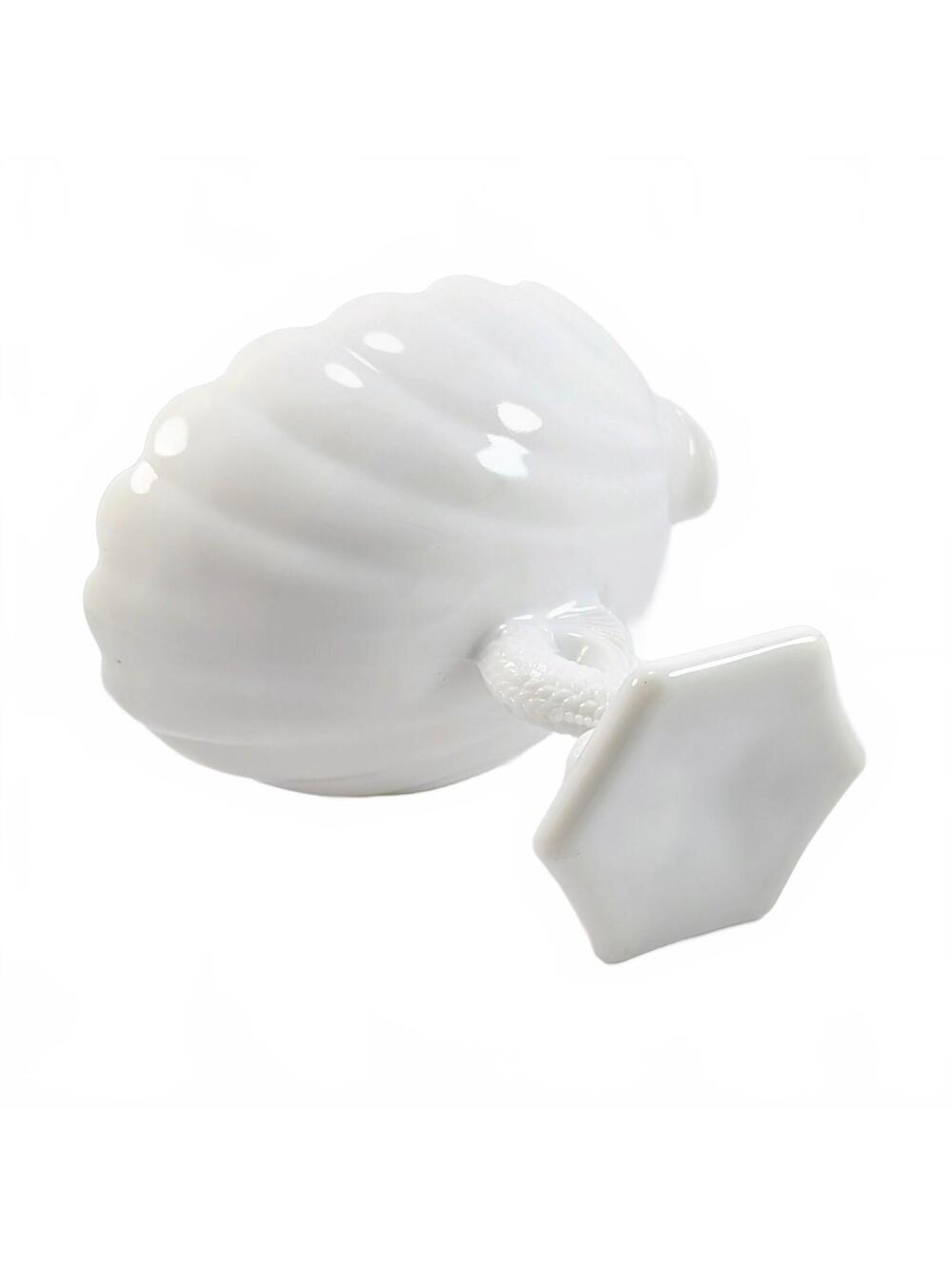 Westmoreland Milk Glass Seashell Compote, Dolphin/Koi Foot - Picture 3 of 5